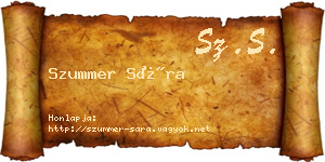 Szummer Sára névjegykártya