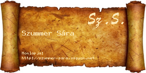 Szummer Sára névjegykártya