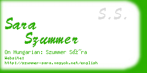 sara szummer business card